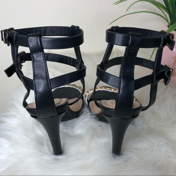 Izabella Rue Gold Chain strap Heels- Size 8 - Picture 4 of 6